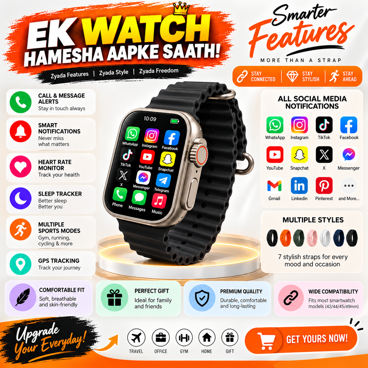 ⌚ 7-in-1 Smart Watch – Style, Smartness & Convenience All in One! 🔥